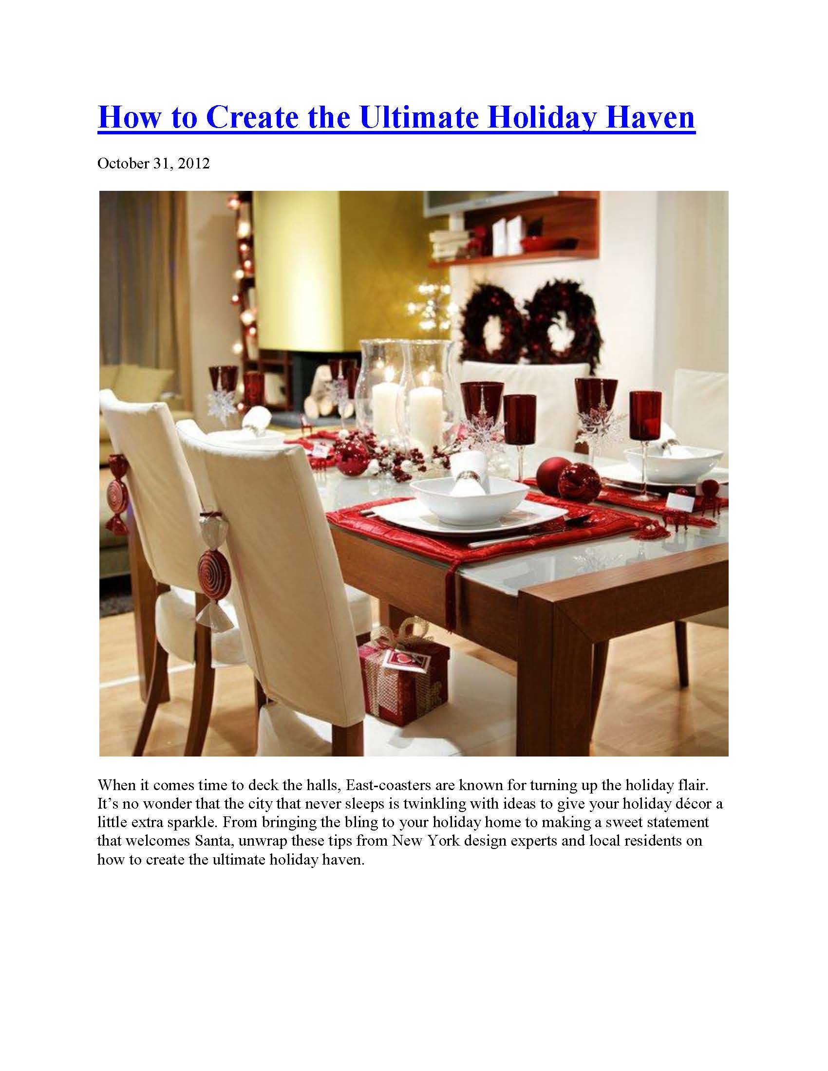 How to Create the Ultimate Holiday Haven